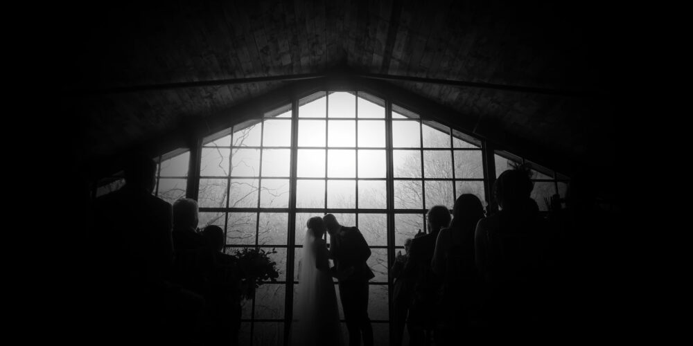 silhouette of wedding